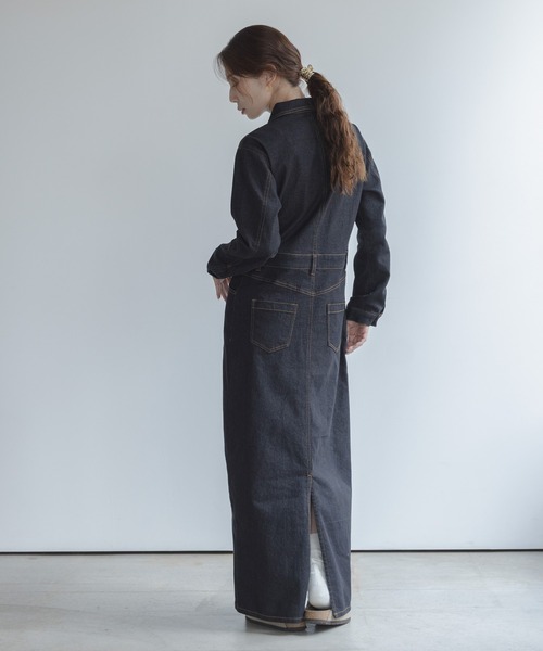 URBAN RESEARCH Sonny Label(アーバンリサーチサニーレーベル)の「デニムジャンパースカート(ワンピース・レディース・ブラック/インディゴブルー・38/36)」の9枚目の写真