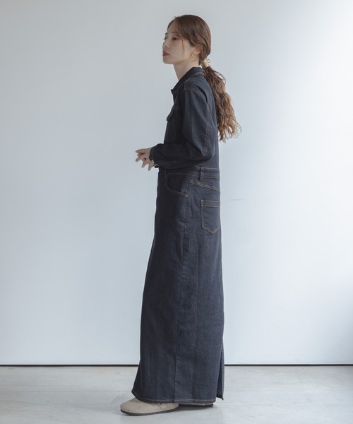 URBAN RESEARCH Sonny Label(アーバンリサーチサニーレーベル)の「デニムジャンパースカート(ワンピース・レディース・ブラック/インディゴブルー・38/36)」の10枚目の写真