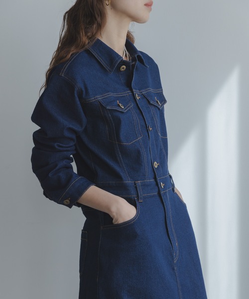 URBAN RESEARCH Sonny Label(アーバンリサーチサニーレーベル)の「デニムジャンパースカート(ワンピース・レディース・ブラック/インディゴブルー・38/36)」の11枚目の写真