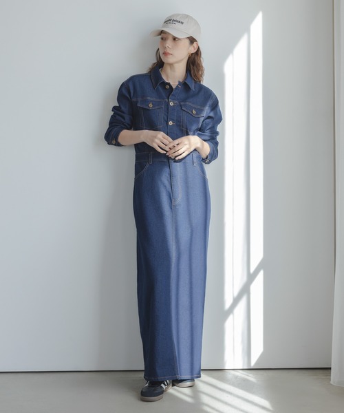 URBAN RESEARCH Sonny Label(アーバンリサーチサニーレーベル)の「デニムジャンパースカート(ワンピース・レディース・ブラック/インディゴブルー・38/36)」の16枚目の写真