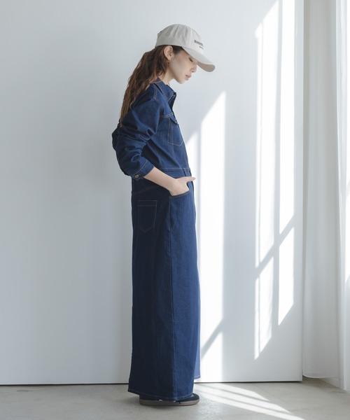 URBAN RESEARCH Sonny Label(アーバンリサーチサニーレーベル)の「デニムジャンパースカート(ワンピース・レディース・ブラック/インディゴブルー・38/36)」の17枚目の写真