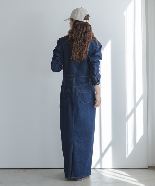 URBAN RESEARCH Sonny Label(アーバンリサーチサニーレーベル)の「デニムジャンパースカート(ワンピース・レディース・ブラック/インディゴブルー・38/36)」の18枚目の写真