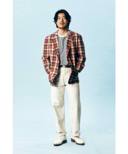 EDWARDMAX(エドワードマックス)の「ワンピースカラー半袖シャツ(ブルーチェック)(シャツ/ブラウス・メンズ・その他・M/L/XL)」の3枚目の写真