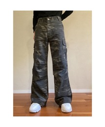 【Blss】【Bling　Leads】カモフラージュ柄 フレア カーゴデニムパンツ
