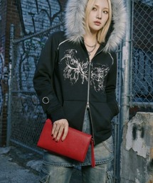 CANVAS+（キャンバスプラス）の「【CANVAS＋】裏起毛フェイクファーフードプリントパーカー（パーカー）」