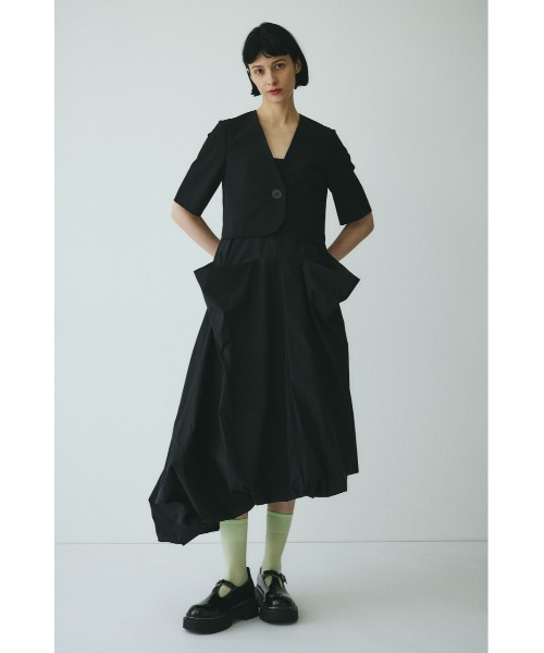 HeRIN.CYE(ヘリンドットサイ)の「CLO Round hem half sleeve JK クロラウンドヘムハーフスリーブジャケット(その他アウター・レディース・ブラック・36/38)」の6枚目の写真