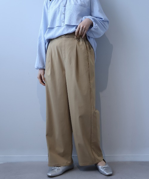 leswel(レスウェル)の「【L~5L 大きいサイズ】切替えストレッチワイドパンツ(その他パンツ・レディース・ベージュ/チャコールグレー・L/LL/3L/4L/5L)」の8枚目の写真