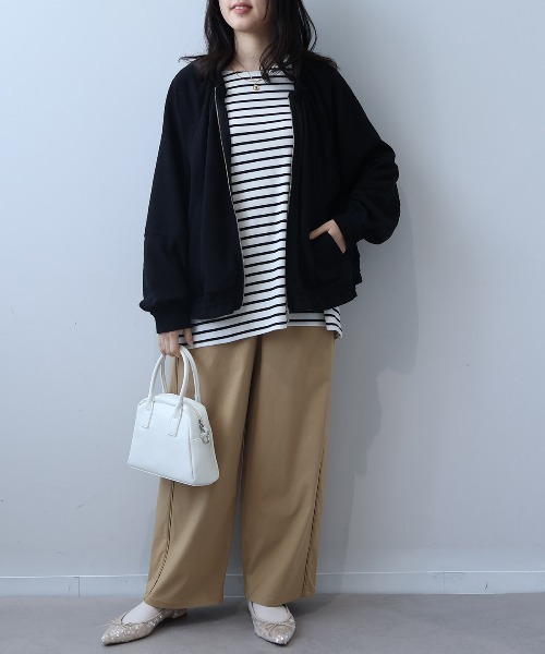 leswel(レスウェル)の「【L~5L 大きいサイズ】切替えストレッチワイドパンツ(その他パンツ・レディース・ベージュ/チャコールグレー・L/LL/3L/4L/5L)」の10枚目の写真