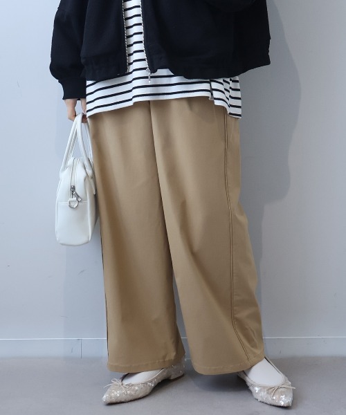 leswel(レスウェル)の「【L~5L 大きいサイズ】切替えストレッチワイドパンツ(その他パンツ・レディース・ベージュ/チャコールグレー・L/LL/3L/4L/5L)」の11枚目の写真