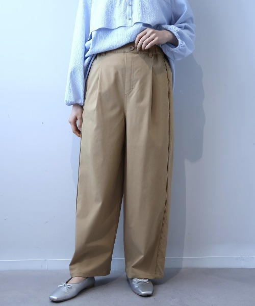 leswel(レスウェル)の「【L~5L 大きいサイズ】切替えストレッチワイドパンツ(その他パンツ・レディース・ベージュ/チャコールグレー・L/LL/3L/4L/5L)」の9枚目の写真