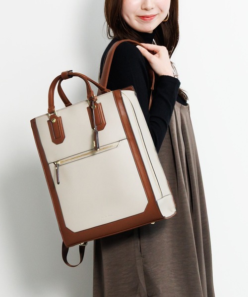 Jewelna Rose(ジュエルナローズ)の「アリゼ リュック A4/13.3インチPC収納 16302(バックパック/リュック・レディース・ブラック/グレイッシュベージュ/ベージュ/ブラウン系その他・FREE)」の1枚目の写真