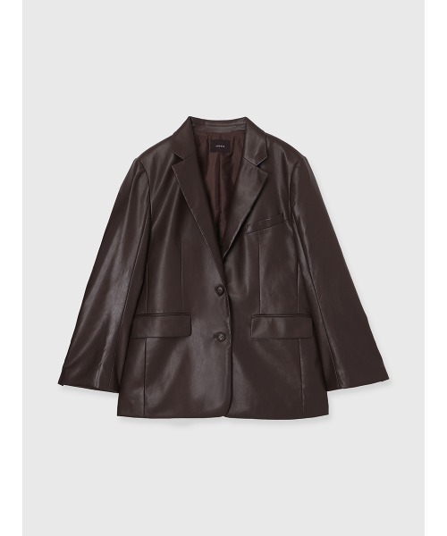 anuans(アニュアンス)の「レザーライクシングルオーバージャケット(その他アウター・レディース・ダークブラウン・F)」の9枚目の写真