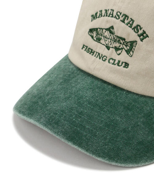 MANASTASH（マナスタッシュ）の「MANASTASH/マナスタッシュ/FISHING CLUB CAP（キャップ・メンズ・ブルー/ブラック/モスグリーン・F）」の6枚目の写真