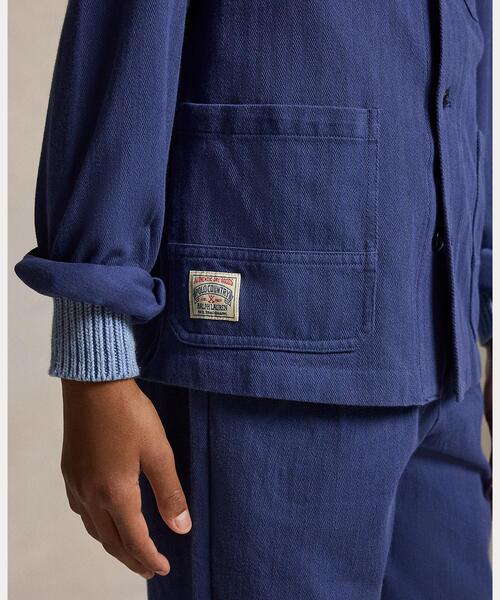 POLO RALPH LAUREN CHILDRENSWEAR(ポロ ラルフ ローレン チルドレンズウェア)の「ニット ヘリンボーン ユーティリティ ジャケット(カバーオール・キッズ・ネイビー系1・L/M/S/XL)」の5枚目の写真