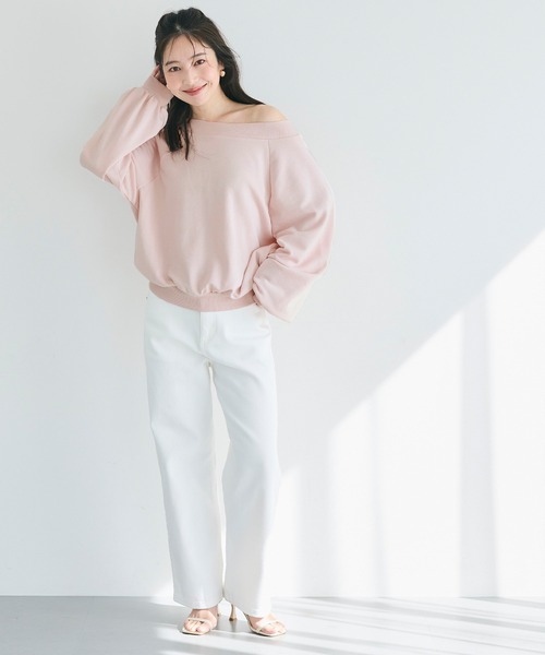 coca(coca)(コカ)の「裏毛オフショルダートップス(Tシャツ/カットソー・レディース・グレー/ライトピンク・M/L/S)」の14枚目の写真