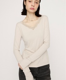 LACE DOCKING CUT TOPS レースドッキングカットトップス 春服
