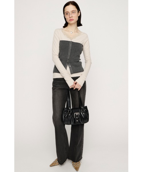 SLY(スライ)の「LACE DOCKING CUT TOPS レースドッキングカットトップス 春服(Tシャツ/カットソー・レディース・ブラウン/アイボリー・FREE)」の4枚目の写真