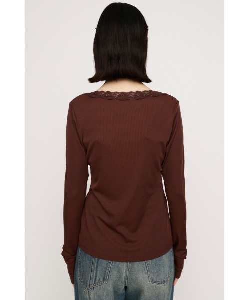 SLY(スライ)の「LACE DOCKING CUT TOPS レースドッキングカットトップス 春服(Tシャツ/カットソー・レディース・ブラウン/アイボリー・FREE)」の11枚目の写真