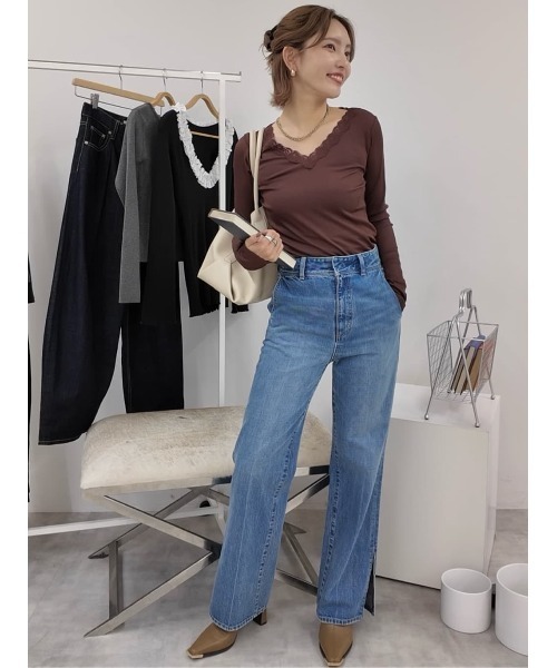 SLY(スライ)の「LACE DOCKING CUT TOPS レースドッキングカットトップス 春服(Tシャツ/カットソー・レディース・ブラウン/アイボリー・FREE)」の19枚目の写真