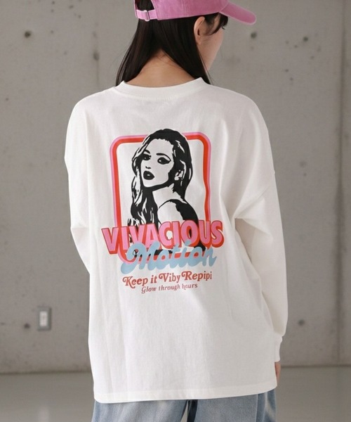 repipi armario(レピピ アルマリオ)の「【綿100%】AcidWashルーズロンT(Tシャツ/カットソー・キッズ・ホワイト系4/ピンク/ミント/ブラック系2/ホワイト系1/ブラック系5/ブラック系6・SMALL/MEDIUM/LARGE)」の2枚目の写真