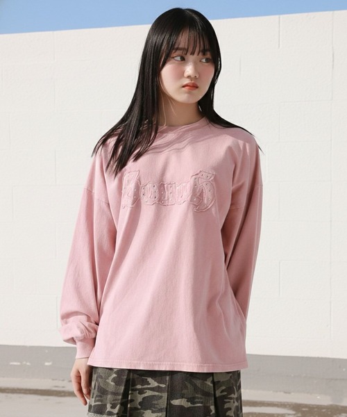 repipi armario(レピピ アルマリオ)の「【綿100%】AcidWashルーズロンT(Tシャツ/カットソー・キッズ・ホワイト系4/ピンク/ミント/ブラック系2/ホワイト系1/ブラック系5/ブラック系6・SMALL/MEDIUM/LARGE)」の7枚目の写真