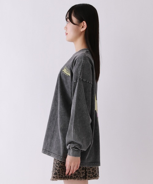 repipi armario(レピピ アルマリオ)の「【綿100%】AcidWashルーズロンT(Tシャツ/カットソー・キッズ・ホワイト系4/ピンク/ミント/ブラック系2/ホワイト系1/ブラック系5/ブラック系6・SMALL/MEDIUM/LARGE)」の13枚目の写真