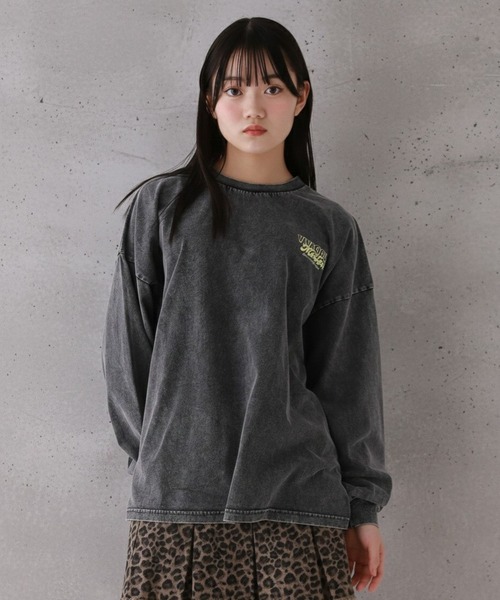 repipi armario(レピピ アルマリオ)の「【綿100%】AcidWashルーズロンT(Tシャツ/カットソー・キッズ・ホワイト系4/ピンク/ミント/ブラック系2/ホワイト系1/ブラック系5/ブラック系6・SMALL/MEDIUM/LARGE)」の8枚目の写真