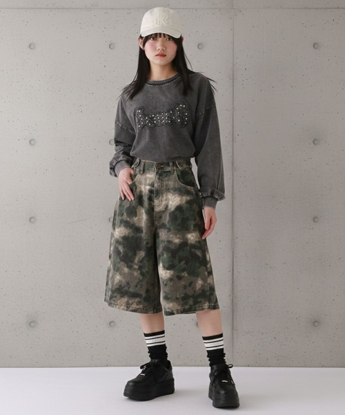 repipi armario(レピピ アルマリオ)の「【綿100%】AcidWashルーズロンT(Tシャツ/カットソー・キッズ・ホワイト系4/ピンク/ミント/ブラック系2/ホワイト系1/ブラック系5/ブラック系6・SMALL/MEDIUM/LARGE)」の10枚目の写真