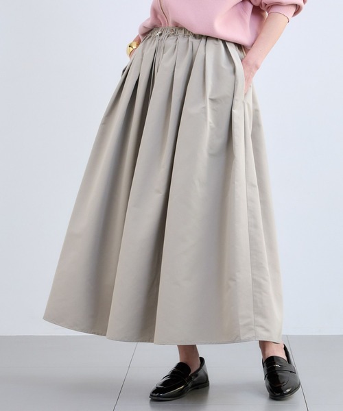 BARNYARDSTORM（バンヤードストーム）の「BARNYARDSTORM /  ドロストギャザースカート【撥水】（スカート・レディース・ライトグレー/ベージュ・FREE）」の3枚目の写真