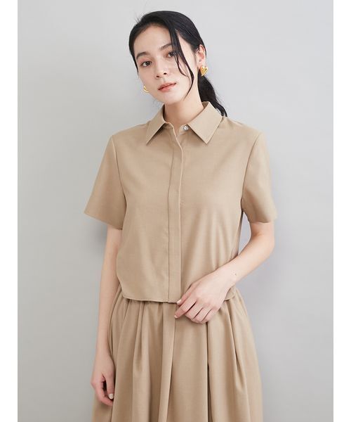 Mila Owen(ミラオーウェン)の「リネン混バルーンシャツワンピース(ワンピース・レディース・ベージュ/ホワイト/ブラック・0/1)」の9枚目の写真