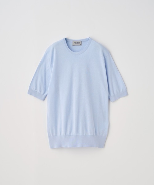 半袖コットンニットプルオーバー