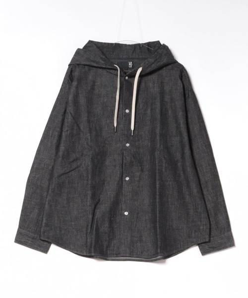 LAKOLE（ラコレ）の「デニムフード長袖シャツ / 643821（シャツ/ブラウス・メンズ・ブラック/ネイビー・LARGE/MEDIUM）」の2枚目の写真