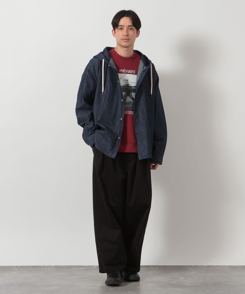 LAKOLE（ラコレ）の「デニムフード長袖シャツ / 643821（シャツ/ブラウス・メンズ・ブラック/ネイビー・LARGE/MEDIUM）」の3枚目の写真