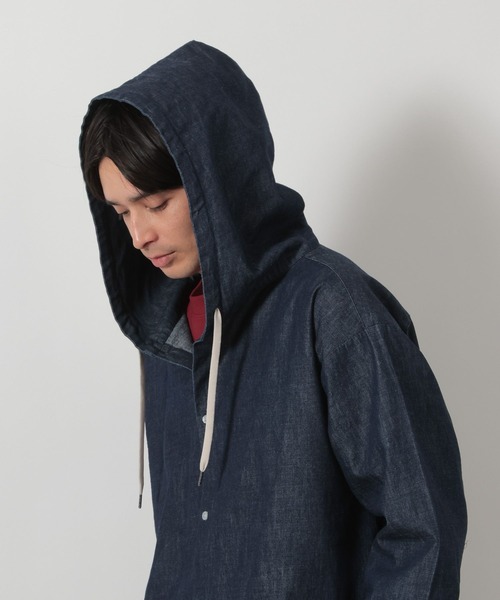 LAKOLE（ラコレ）の「デニムフード長袖シャツ / 643821（シャツ/ブラウス・メンズ・ブラック/ネイビー・LARGE/MEDIUM）」の4枚目の写真