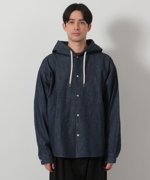 LAKOLE（ラコレ）の「デニムフード長袖シャツ / 643821（シャツ/ブラウス・メンズ・ブラック/ネイビー・LARGE/MEDIUM）」の5枚目の写真