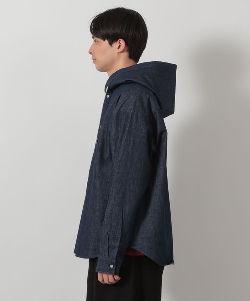 LAKOLE（ラコレ）の「デニムフード長袖シャツ / 643821（シャツ/ブラウス・メンズ・ブラック/ネイビー・LARGE/MEDIUM）」の6枚目の写真