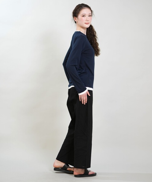 RIKKA FEMME(リッカファム)の「RIKKA FEMME/リッカファム 長袖 Tシャツ ロンT 重ね着風 UVカット 接触冷感 RF6S-2202(Tシャツ/カットソー・レディース・ネイビー/グレー・S/M/M/L)」の14枚目の写真
