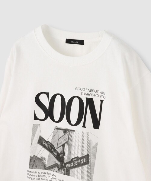 allureville（アルアバイル）の「サイネージロゴロングTシャツ（Tシャツ/カットソー・レディース・オフホワイト/サックスブルー/グレー系その他・2）」の5枚目の写真