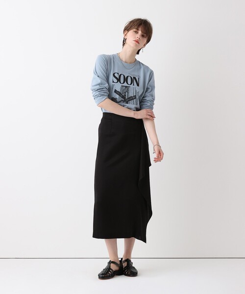 allureville（アルアバイル）の「サイネージロゴロングTシャツ（Tシャツ/カットソー・レディース・オフホワイト/サックスブルー/グレー系その他・2）」の12枚目の写真