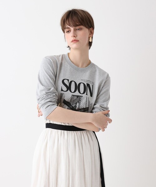 allureville（アルアバイル）の「サイネージロゴロングTシャツ（Tシャツ/カットソー・レディース・オフホワイト/サックスブルー/グレー系その他・2）」の19枚目の写真