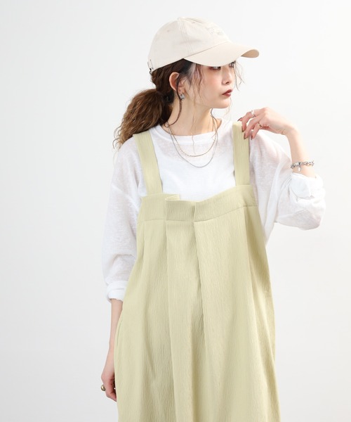 FUNALIVE（ファンアライブ）の「Abanicos ピケジャカード ベルトジャンスカ（ジャンパースカート・レディース・ブラック/カーキ/クリーム・XL-XXL/M-L）」の11枚目の写真