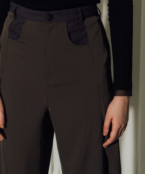 CITY TOKYO（シティトウキョウ）の「【CITY TOKYO/シティートウキョウ】Twill Barrel Leg Pants/ツイルバレルレッグパンツ（その他パンツ・レディース・ブラック/アイボリー/ダークグレー・2/1）」の9枚目の写真