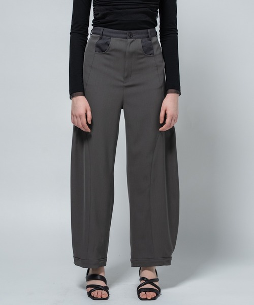 CITY TOKYO（シティトウキョウ）の「【CITY TOKYO/シティートウキョウ】Twill Barrel Leg Pants/ツイルバレルレッグパンツ（その他パンツ・レディース・ブラック/アイボリー/ダークグレー・2/1）」の11枚目の写真