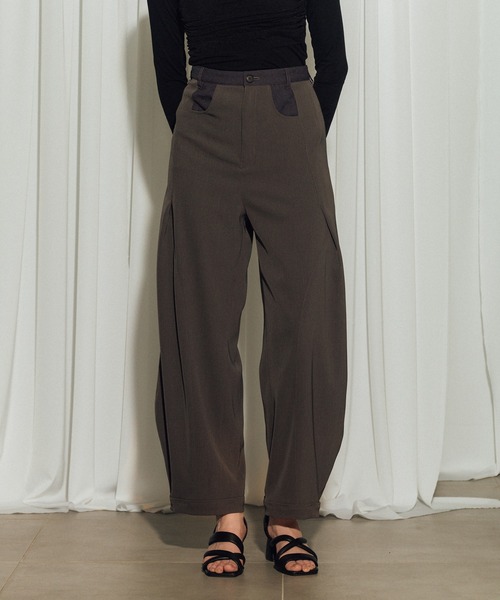 CITY TOKYO（シティトウキョウ）の「【CITY TOKYO/シティートウキョウ】Twill Barrel Leg Pants/ツイルバレルレッグパンツ（その他パンツ・レディース・ブラック/アイボリー/ダークグレー・2/1）」の7枚目の写真