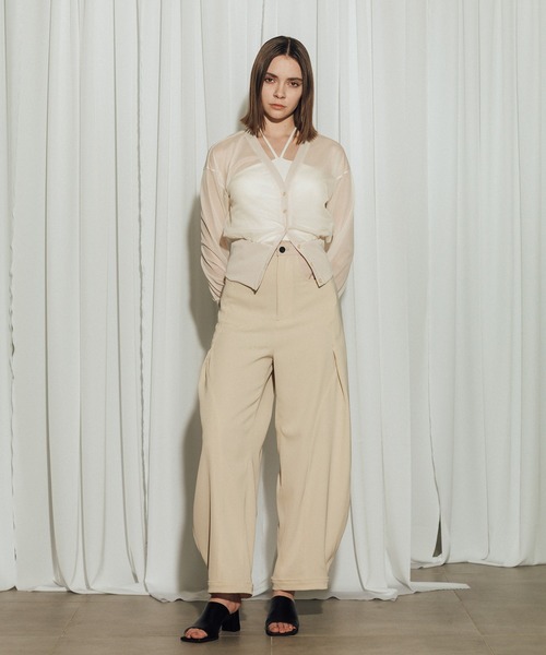 CITY TOKYO（シティトウキョウ）の「【CITY TOKYO/シティートウキョウ】Twill Barrel Leg Pants/ツイルバレルレッグパンツ（その他パンツ・レディース・ブラック/アイボリー/ダークグレー・2/1）」の14枚目の写真