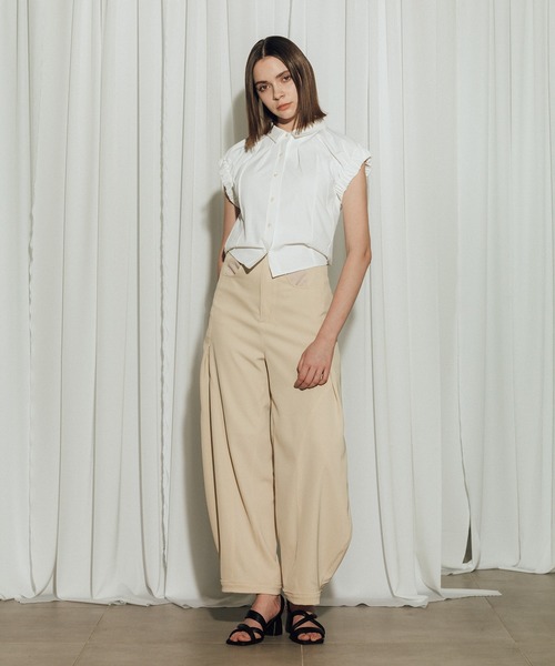 CITY TOKYO（シティトウキョウ）の「【CITY TOKYO/シティートウキョウ】Twill Barrel Leg Pants/ツイルバレルレッグパンツ（その他パンツ・レディース・ブラック/アイボリー/ダークグレー・2/1）」の16枚目の写真