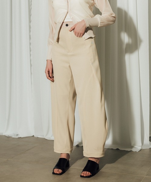 CITY TOKYO（シティトウキョウ）の「【CITY TOKYO/シティートウキョウ】Twill Barrel Leg Pants/ツイルバレルレッグパンツ（その他パンツ・レディース・ブラック/アイボリー/ダークグレー・2/1）」の17枚目の写真