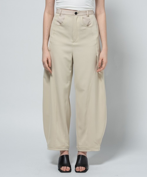 CITY TOKYO（シティトウキョウ）の「【CITY TOKYO/シティートウキョウ】Twill Barrel Leg Pants/ツイルバレルレッグパンツ（その他パンツ・レディース・ブラック/アイボリー/ダークグレー・2/1）」の18枚目の写真