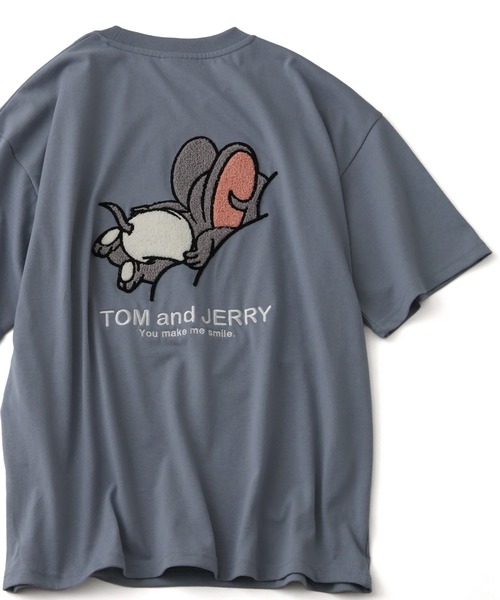 Tom＆Jerry（トムアンドジェリー）の「【Tom & Jerry/トム & ジェリー】アソート アートワークデザイン サガラ刺繍 半袖Tシャツ（Tシャツ/カットソー・メンズ・ブラック系/グレイッシュベージュ/サックスブルー系/オートミール/ホワイト系/サックスブルー系1/ブラック系1/ホワイト系1・M/LL/L）」の7枚目の写真