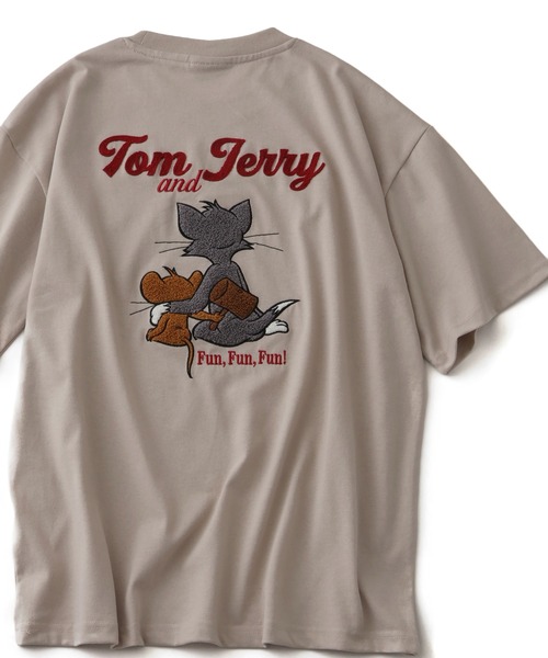 Tom＆Jerry（トムアンドジェリー）の「【Tom & Jerry/トム & ジェリー】アソート アートワークデザイン サガラ刺繍 半袖Tシャツ（Tシャツ/カットソー・メンズ・ブラック系/グレイッシュベージュ/サックスブルー系/オートミール/ホワイト系/サックスブルー系1/ブラック系1/ホワイト系1・M/LL/L）」の6枚目の写真